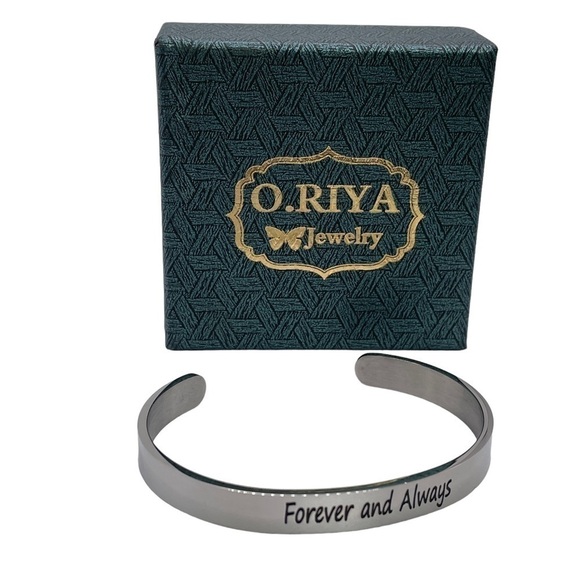 O.Riya stainless steel cuff bracelet I Love You Mom New with box - Picture 2 of 5